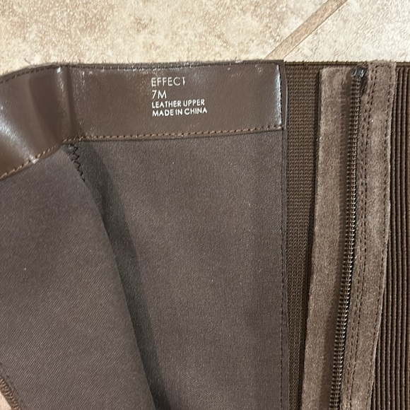 NWOB Effect Knee High Wedge Leather Boot Size 7 Java Color - Picture 6 of 11